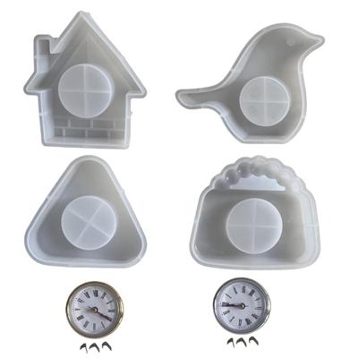 Desk Ornament Mould Flexible Silicone Mold for Miniature Clock Shaped Decoration Gypsum Molds Jewelry Making Supplies
