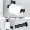 Matte Black 4-Piece Bathroom Accessories Set Aluminum Stainless Steel 24" Towel Bar Robe Hooks Toilet Paper Holder Wall-Mounted
