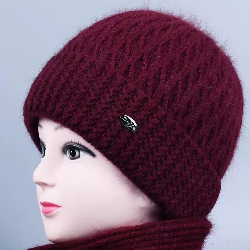 Winter hat fleece warm wool hat outdoor cold cover ear protector old lady knitted hat