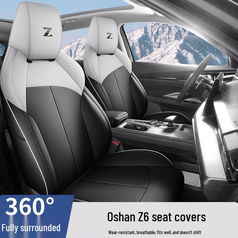 Oshan Z6 Leather Car Seat Cushion - All-Season, 5-Seat, Universal Fit