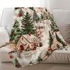 Festive Christmas Trees Print Blanket Soft and Warm Commemorative for Unforgettable Moments-Perfect Holiday Gift for Classmates