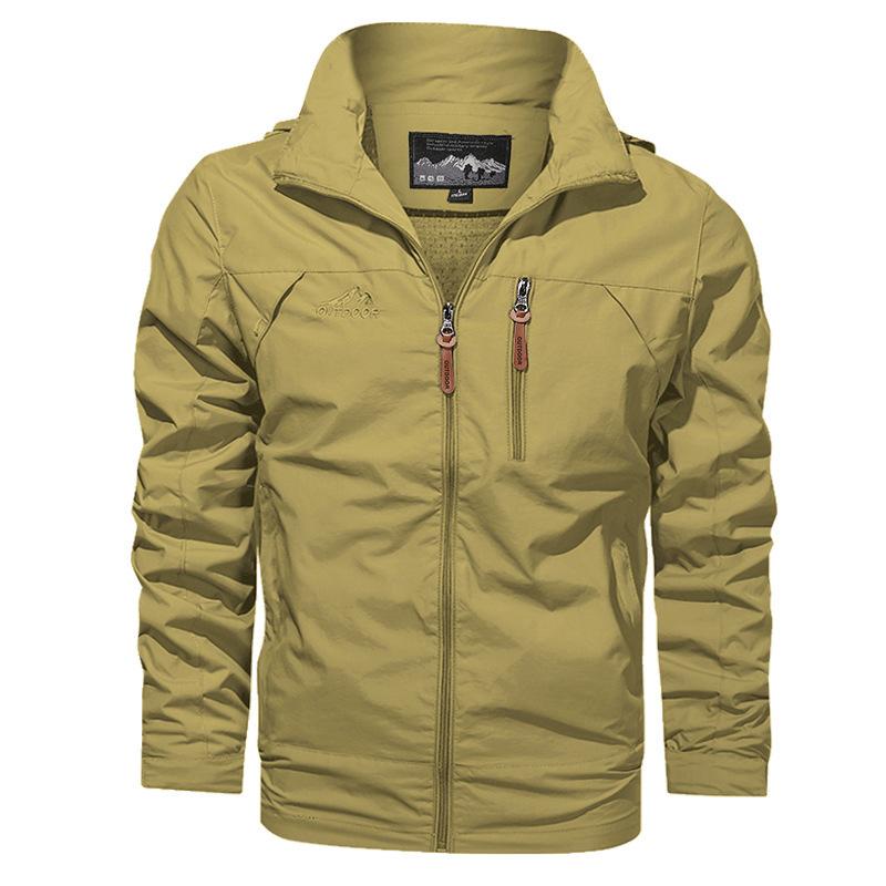 Step Into the New Spring and Autumn Large Size Jacket Men's Windproof and Waterproof Outdoor Hooded Jacket Men's Jacket