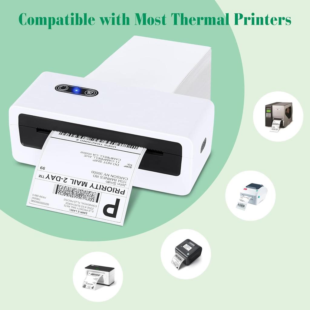METRONIC Thermal Labels 4x6 200 Labels Fanfold Direct Shipping Label with Perforated and Strong Adhesive Mailing Stickers Paper Thermal Printer