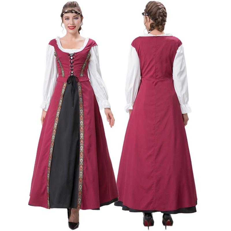 Halloween-Kostüme, Vintage-Hofstil, Hexenkleider, lange Röcke, französische Darbietungen, mittelalterliche Literatur, europäische Pastoralkunst