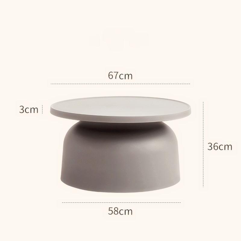 Nordic Style Plastic round Coffee Table Sofa Side Small-Space Corner Table with Wide Storage Desktop for Home Furniture