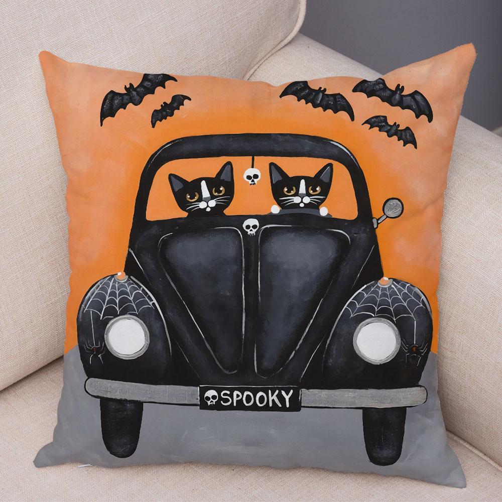 Bedroom Living Room Decorative Pillowcase Cushion Cover Pet Animal Cute Funny Cartoon Driving Cat Pillowcase