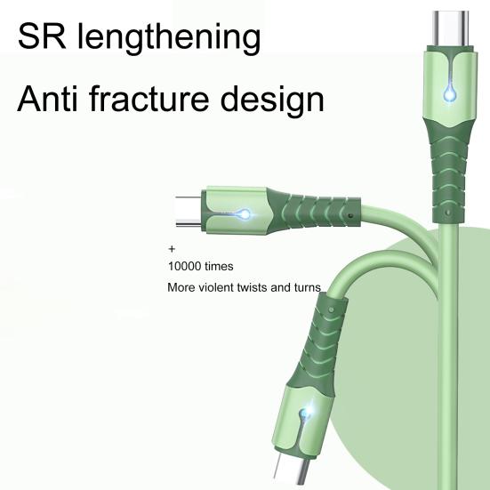 Charging Cable Type-C Charging TPE Silicone 5A Fast Soft Data Cord for Mobile