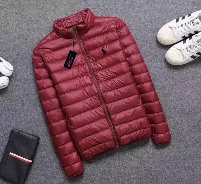 Jachetă de iarnă casual ușoară pentru bărbați 2025, cu guler înalt brodat RL - Rezistentă la frig, Mărime mare, Lungime scurtă