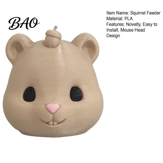 Durable Squirrel Food Holder Mouse Head Feeder, Funny Animal Face Outdoor Weather Resistant Nut Feeder Hanging Wildlife Feeding Station for