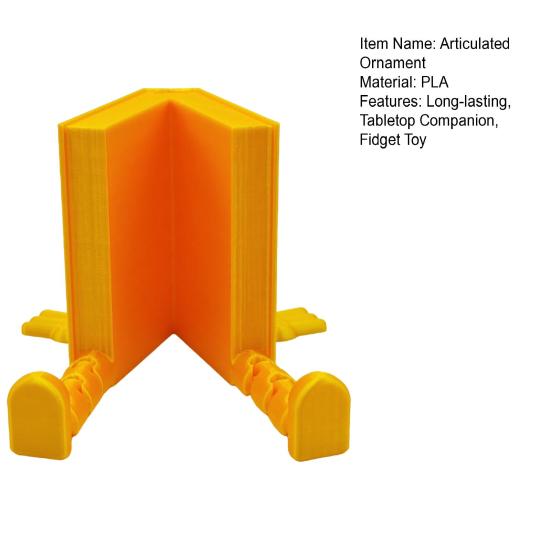 3D Printed Book Buddy Sitting Book Fidget Toy with Articulated Legs Tabletop Companion Book Figure for Home Desk Bookshelf Decor