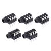 5Pcs Stereo Jack Socket 6.35mm 6P Microphone Connector Pickup Jack Socket for Replacement Reverse
