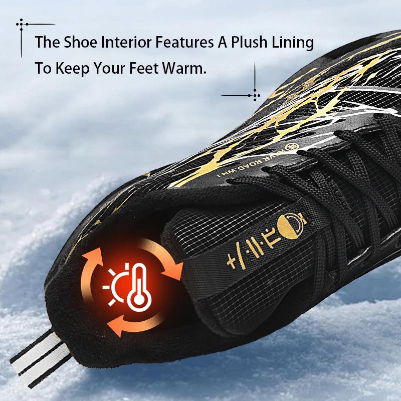 New Winter Men'S Carbon Plate Sneakers Marathon Night Fluorescent Running Shoes Comfortable Anti Slip Warm Training Shoes