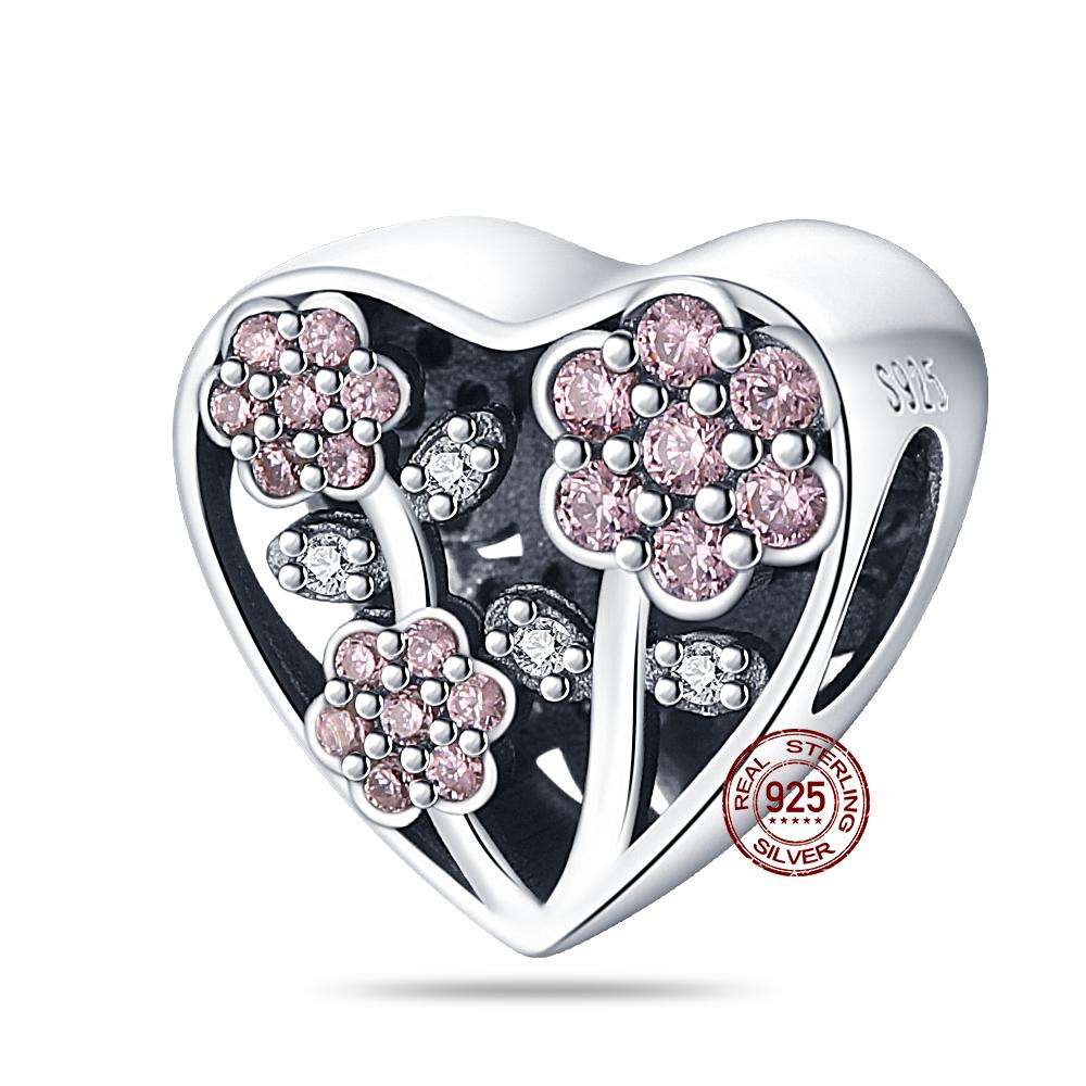 Copper Jewelry Pendant Early Spring Four Leaf Clover Flower Charm Fit Pan Beads Jewelry Birthday Diy Gift Fine Jewelry