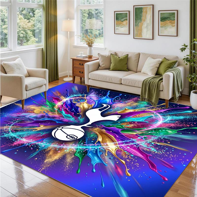 Tottenham Hotspur Design Crystal Velvet Rug Soft Decorative Mat for Bedroom Entrance