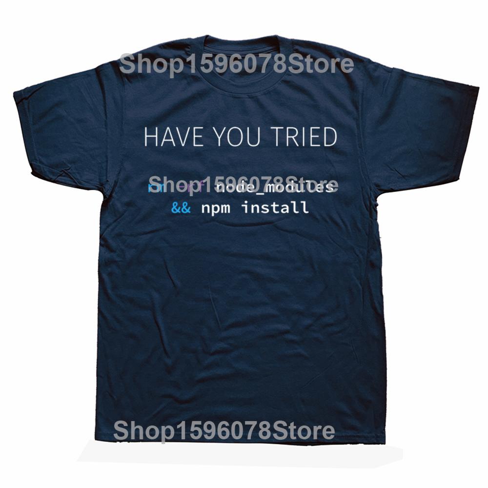 Lustige Javascript NodeJS Programmierer Entwickler Software Ingenieur T-Shirts Herrenbekleidung Mode Lässig Locker Übergröße T-Shirt