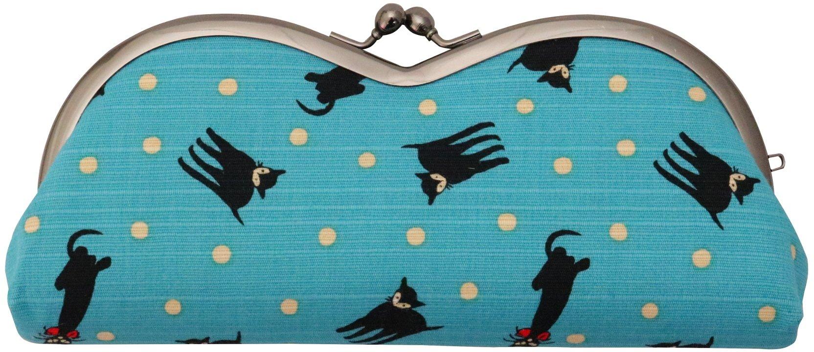 

Kyosuke Glasses Clasp Cat Case, Purse, M-Shaped, Yumeji/Black