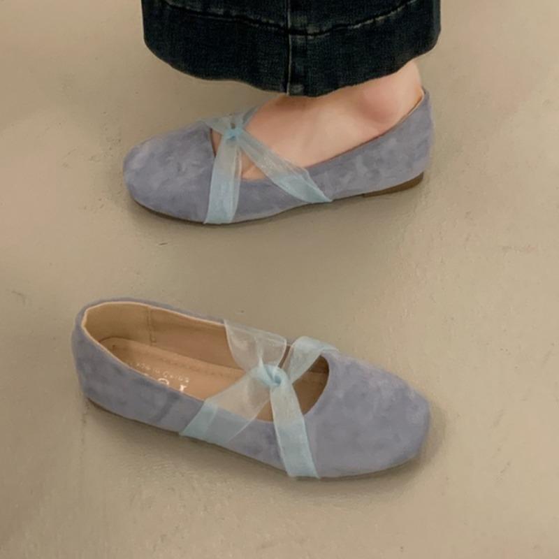 Fashion 2025 New Lace Suede Flats Soft Shoes Autumn Comfort Fairy Loafers Shoes Fashion Casual Sneaker Elegant Dress Walking Zapatillas