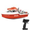 Remote Control Boat, 2.4GHz Rescue Ship with Brushless Motor Low Battery Alarm for Pools and Lakes, Mini Electric Toy