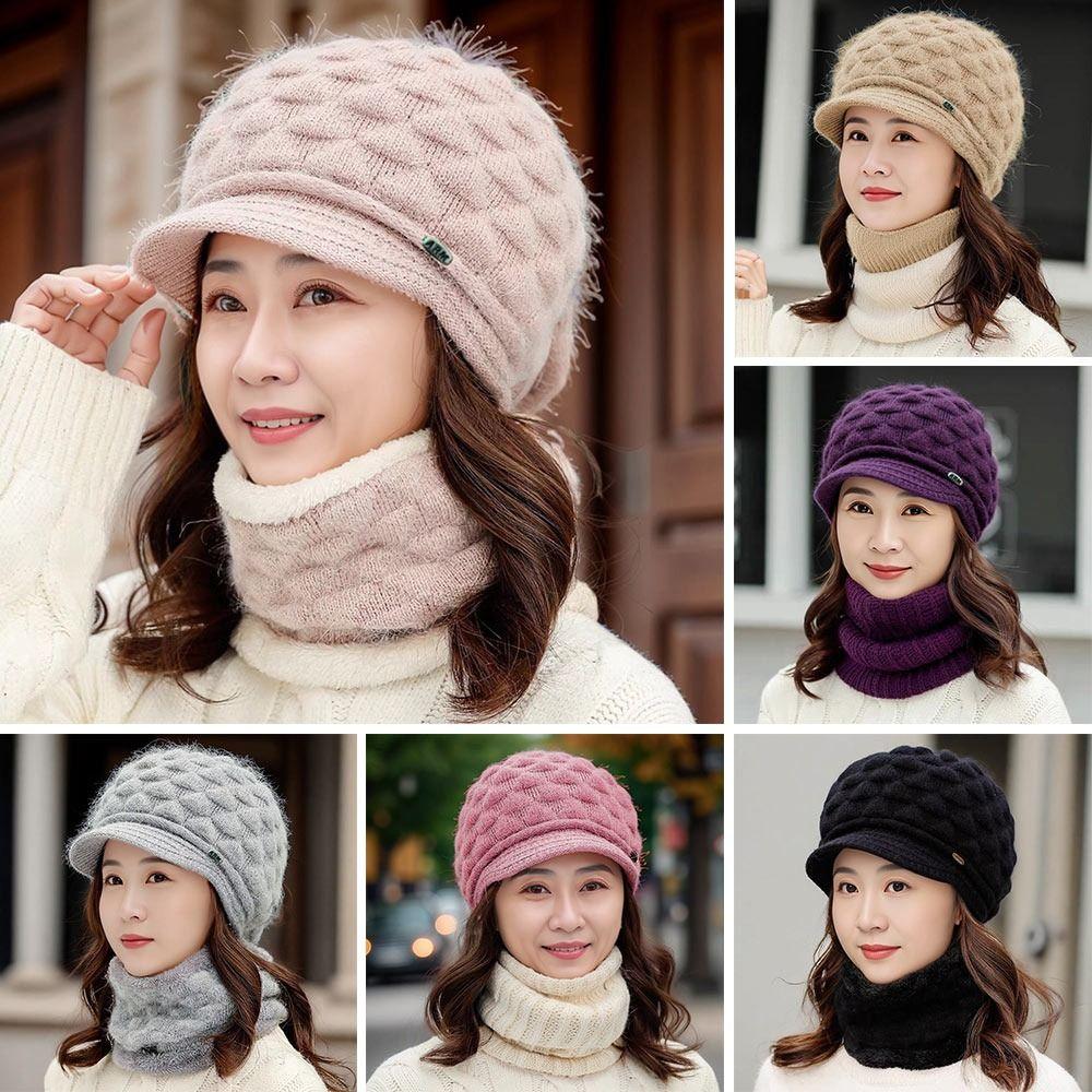Wool Knitted Wool Hat Ear Protection Duck Tongue Cap Casual Winter Hat for Women