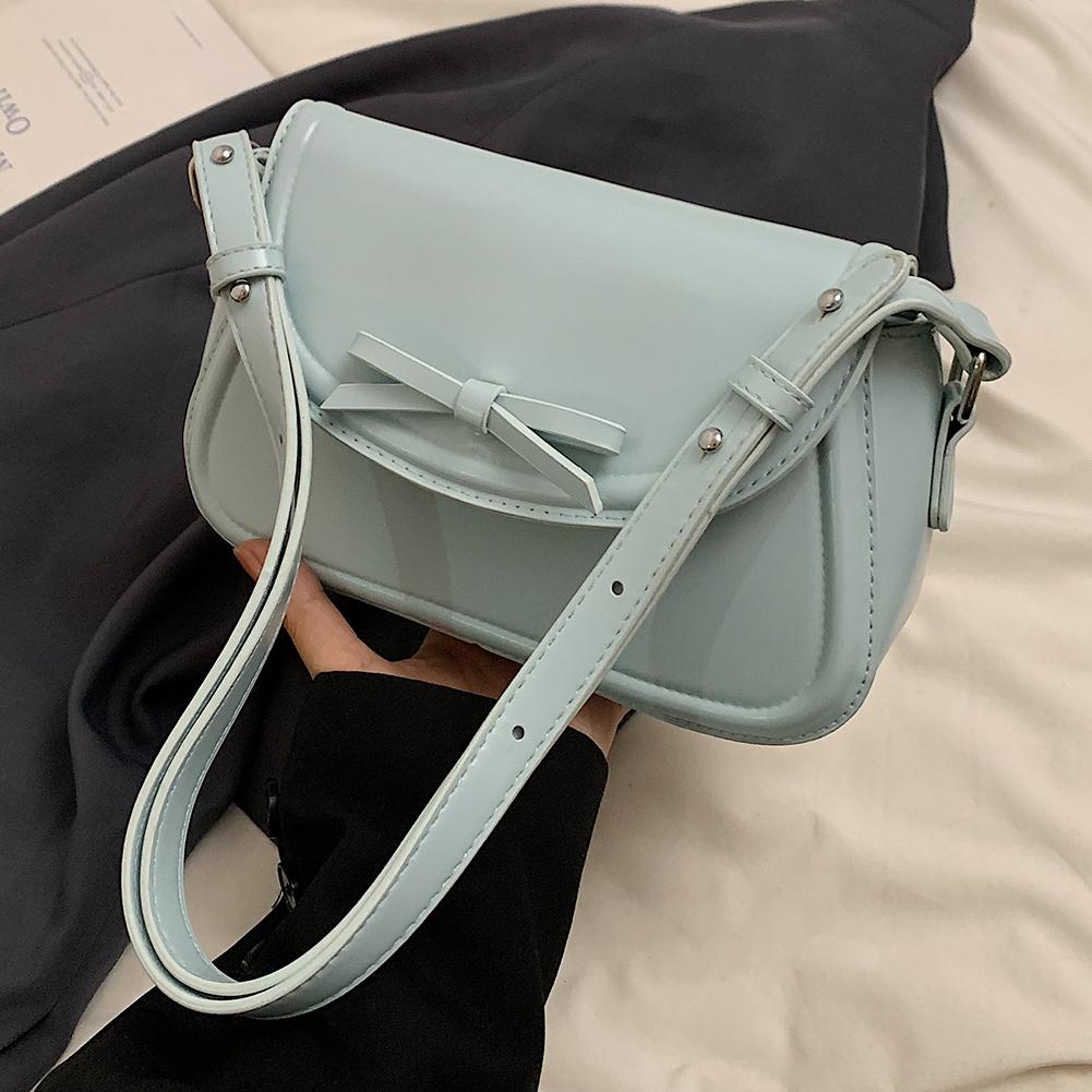 

Женская повседневная сумка-хобо подмышку с бантом, модная сумка-тоут однотонного цвета, дорожная сумка подмышку для девочек на каждый день синий