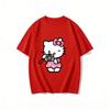 2026 New Hello Kitty Camera Cartoon Print Tshirt Family Matching Outfits Casual Short Sleeve Tee for Women Unisex Kid Highquality