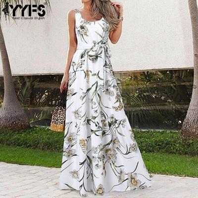 Women's Fashion Summer Printed Long Skirt Dress Casual Dresses