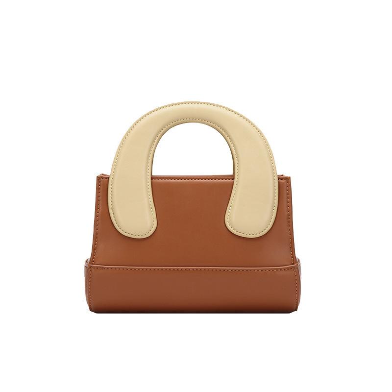 Spring Single-shoulder Women's Small Square Leather Crossbody Bag, Cute Hand-held Leather Women's Bag