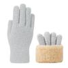Autumn and winter women's warm and cold-proof knitted gloves plush wool thickened double-layer outdoor touch screen thickened warm