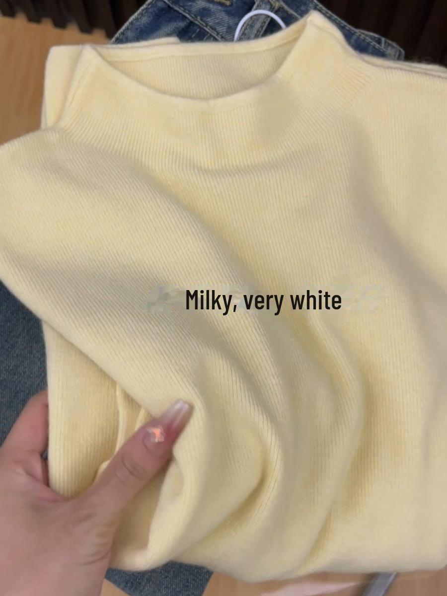 

Women s Winter Half Turtleneck Mink Fleece Sweater - Soft, Thick, Knitted Shirt L