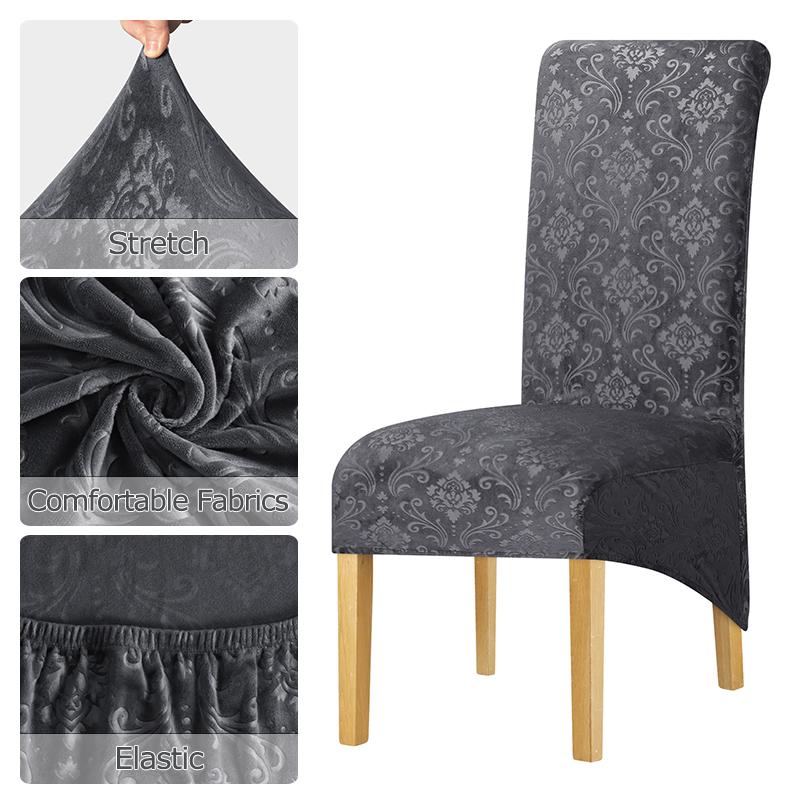 Neu Samt Jacquard Xl Stuhl Abdeckung Spandex Lange Zurück Stuhl Abdeckungen Für Weihnachten Hochzeit Bankett Restaurant Hotel