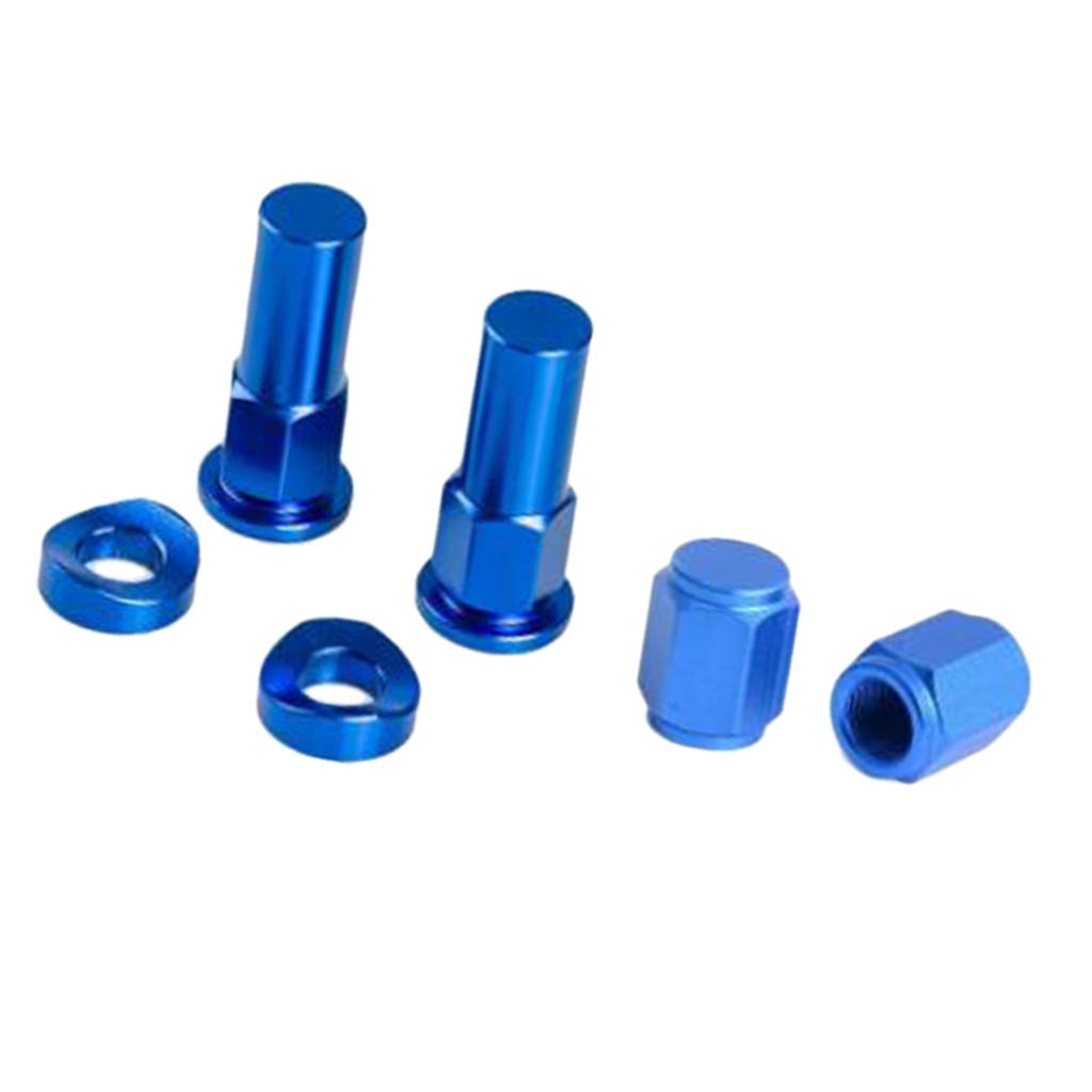 perfk 6 Sets Motorcycle Tire Wheel Valve Stem Cap Cover Rim Lock Nut CNC Universal - Blue
