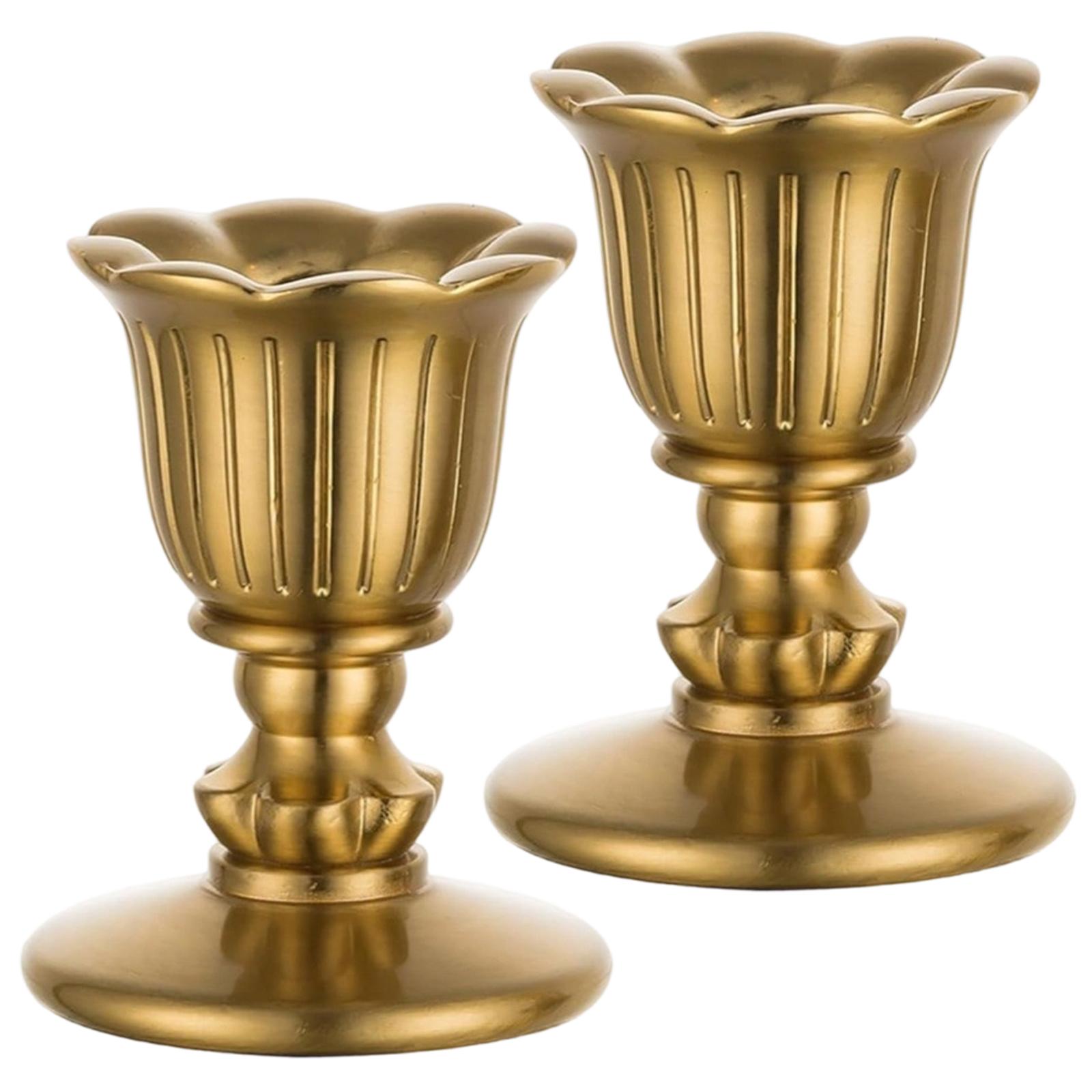 Copper Gold Metal Taper Candle Holders Candlestick Holders,Retro Decorative Candlestick Holders for Table Centerpieces