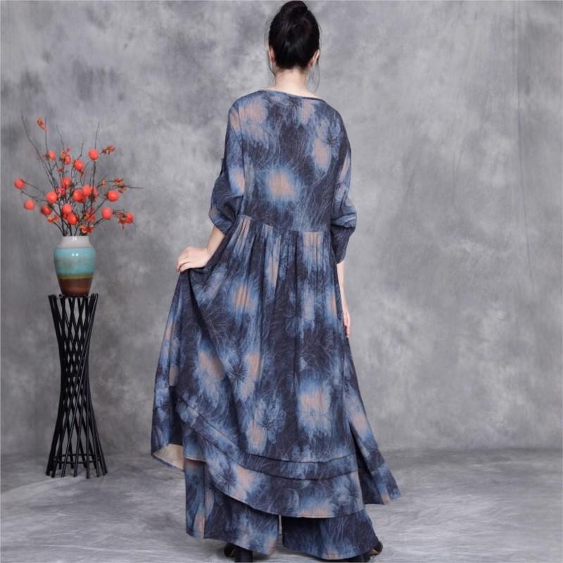 Johnature Vintage Women Spring Two-piece Set High Quality Cloths Sets