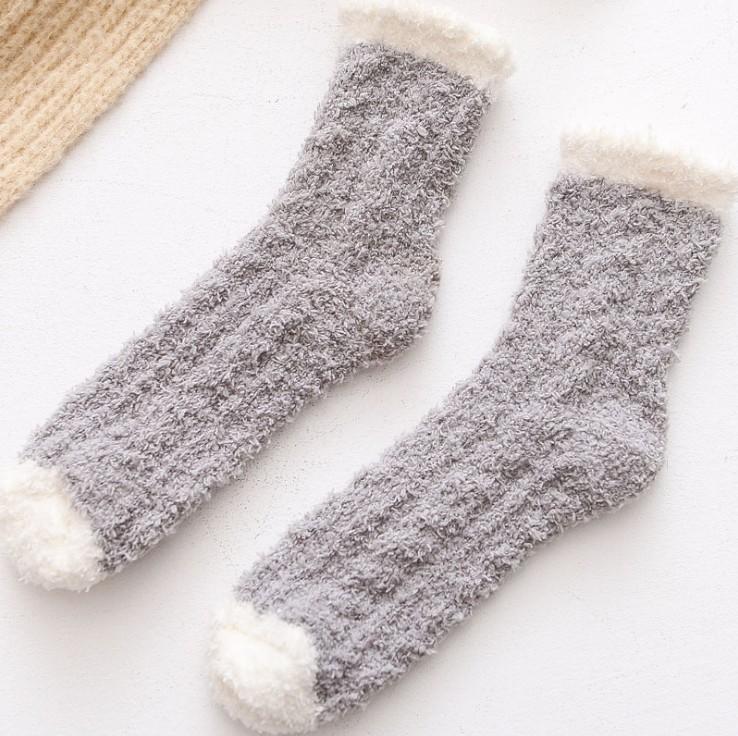Women Woolen Socks New Autumn Winter Cute Thick Sleep Postpartum Socks Warm Home Floor Socks Coral Fleece Socks