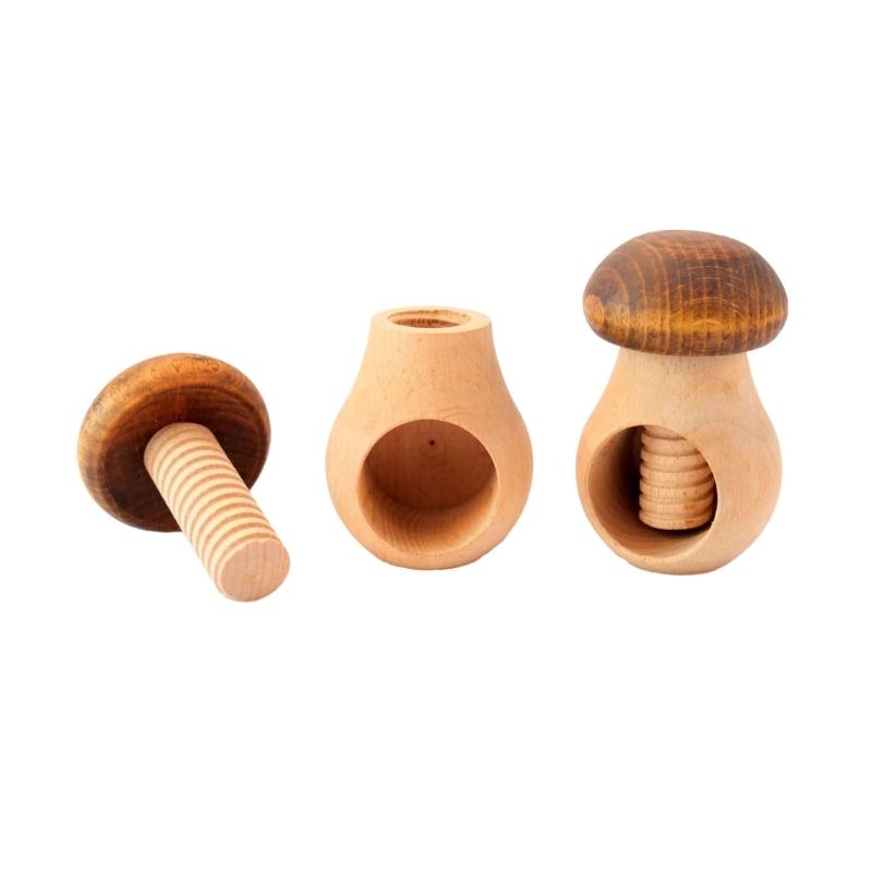 Multifunctional Wooden Walnuts Cracker Mushroom Designs Nut Sheller For Family Kitchen Use Home Essential