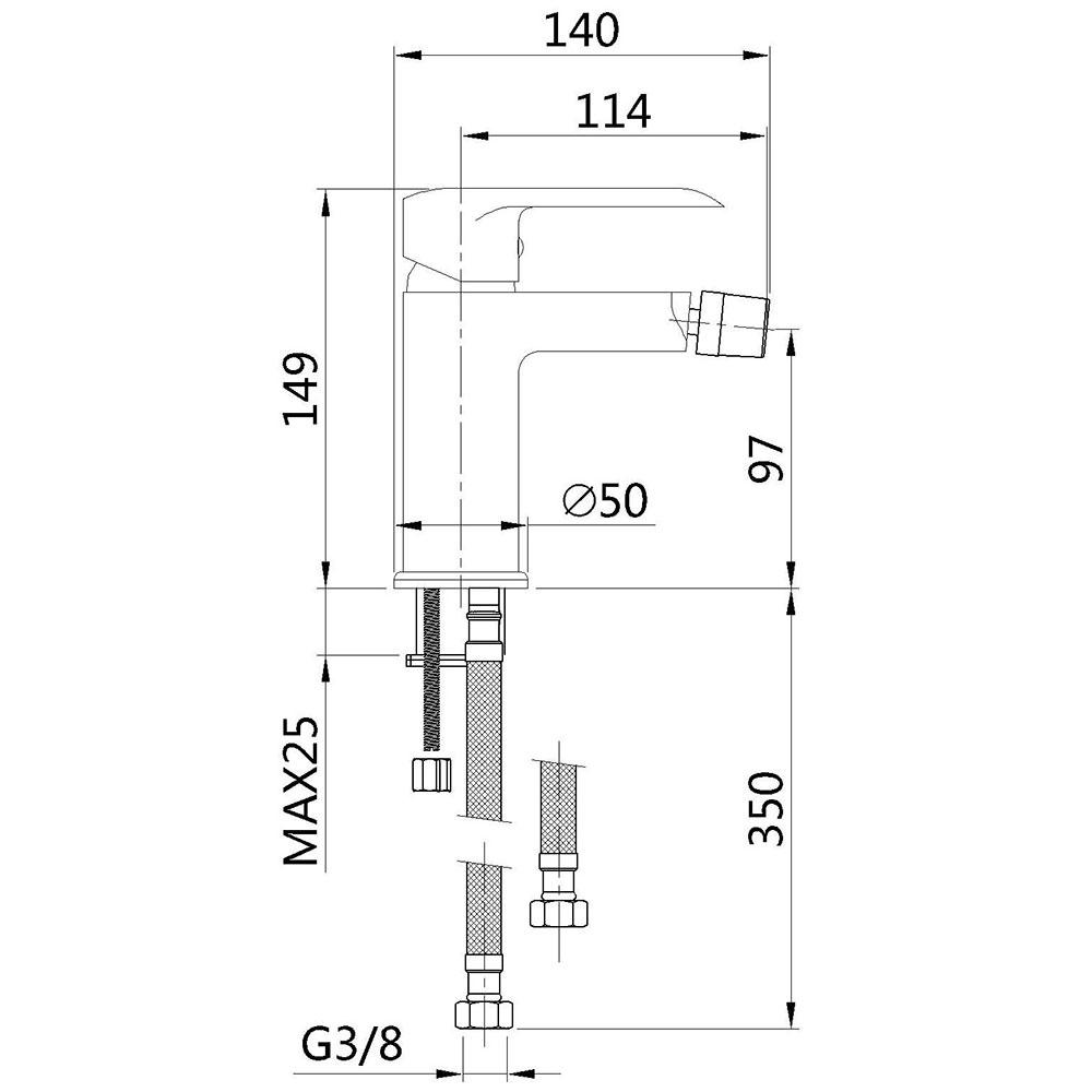 Siros Black Floor-Standing Bidet Tap