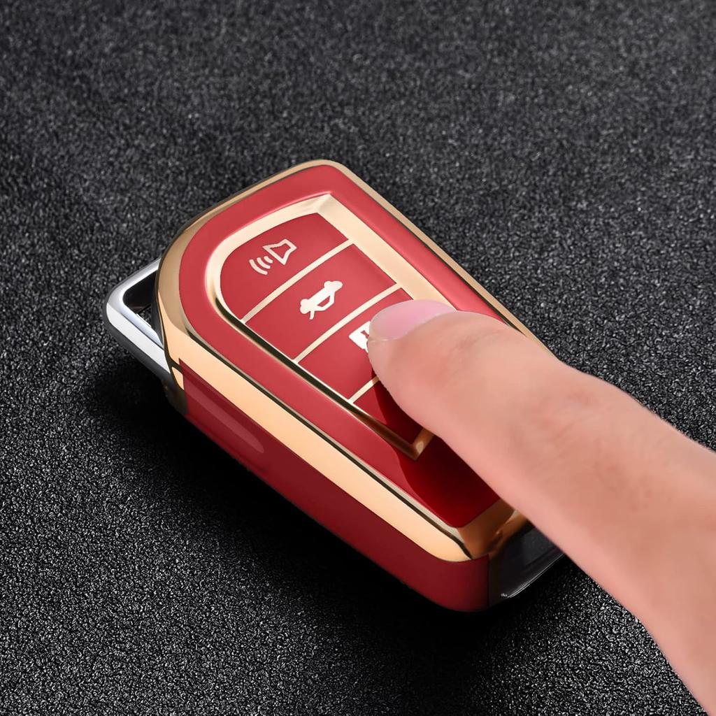 ELOHEI Key Fob Cover for Toyota: Premium Soft TPU Full Protection Case Compatible with 2018-2022 Corolla, Camry, RAV4