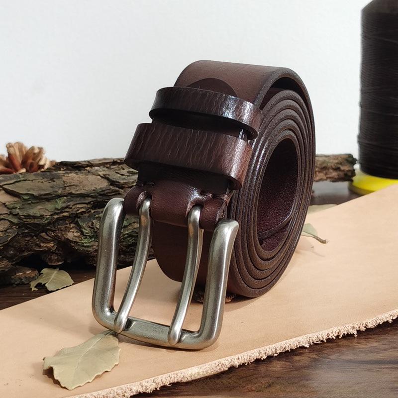 

Ремень мужской спецназ с двойной пряжкой из натуральной кожи, первый слой из натуральной бычьей шкуры, повседневный ремень в стиле ретро 110cm