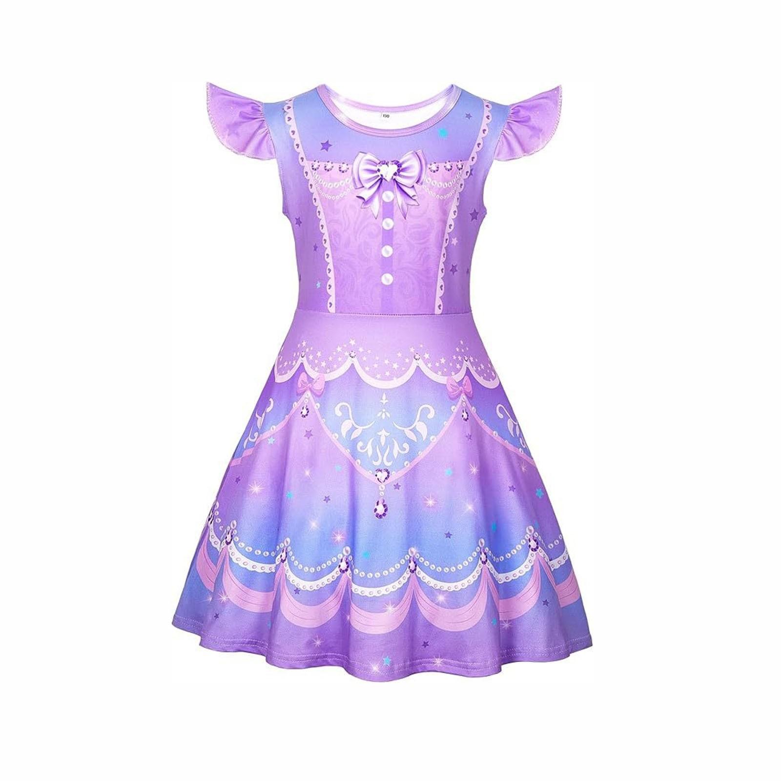 

Children s Dress Role Play Dress Girl s A-line Dress Party Dress Up Dress 100 темно-фіолетовий колір