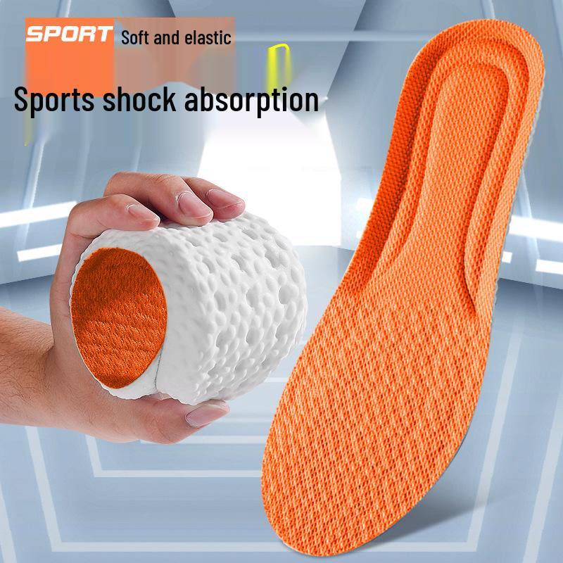 Super Soft High-Elastic Insoles: No Fatigue, Shock Absorbing, Breathable, Sweat-Wicking, Deodorizing for Long-Lasting Comfort.
