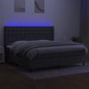 VidaXL Slatted Bed Base with Mattress and LEDs, Upholstered Bed with Headboard, Double Bed, Adult Bedroom Bed, 3138662