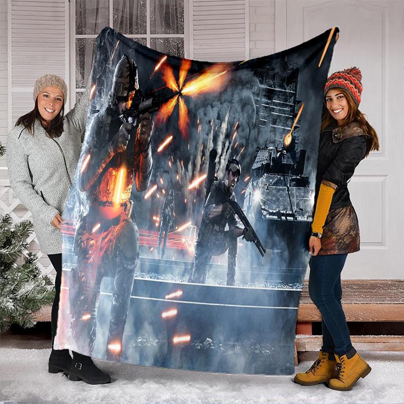 Cyberpunk Soldier Blanket Soft Comfortable All Seasons Perfect Sofa Office Naps Trips Birthday Christmas Gift