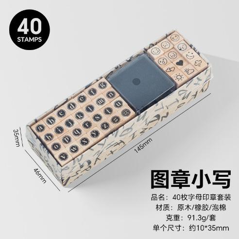 Office School Supplies Basic Diary Set Typewriter Number and Letter Seal DIY Diary Wooden 40 Pieces In 8 Series Assorted Stamp