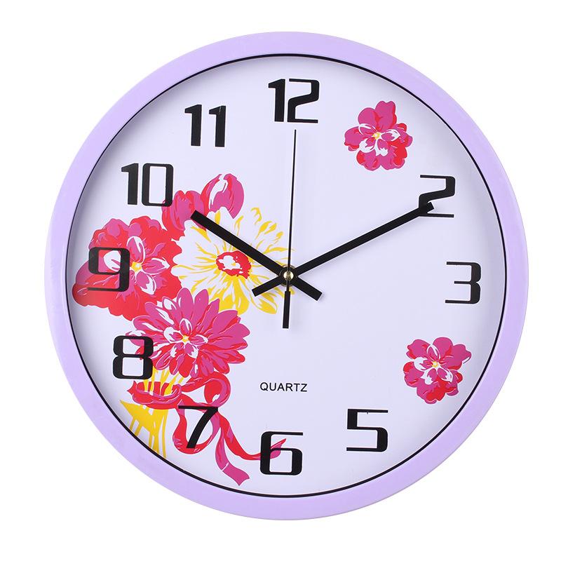 

Современные и простые настенные часы 30 см для класса, гостиной, кварцевые, настенные, без сверления 30. * 30 * 4.3 [Purple]