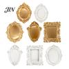 European Style Ornament Holder Vintage Jewelry Tray, Ornate Carved Ring Dish with Gold or White Finish, Elegant Decorative Resin Trinket Organizer for