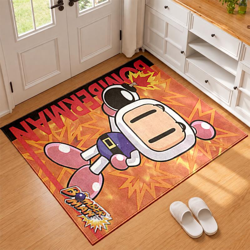 Bomberman Carpet Door Mat for Living Room or Bedroom Protective Mat Under Chair Office Decoration Christmas Gift Birthday Present
