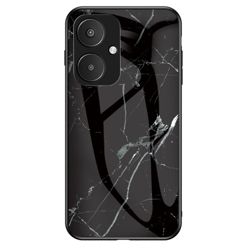 Pro Xiaomi Redmi 13C 5G/13R 5G/Poco M6 5G Pouzdro se vzorem mramoru Kryt z tvrzeného skla+PC+TPU