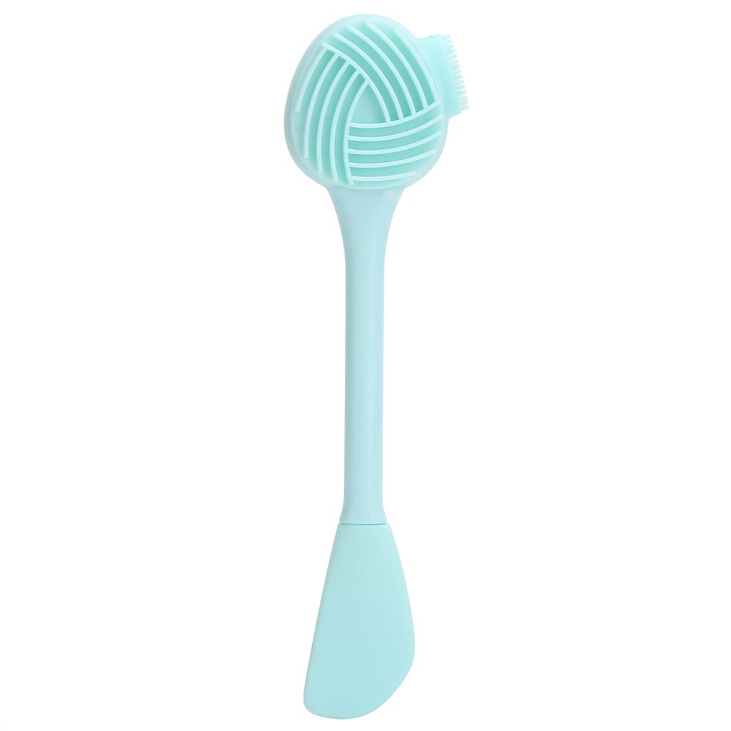 Handheld Silicone Face Cleaning Brush Mask DIY Mixing Stick Makeup Cleansing Brush(Green Double