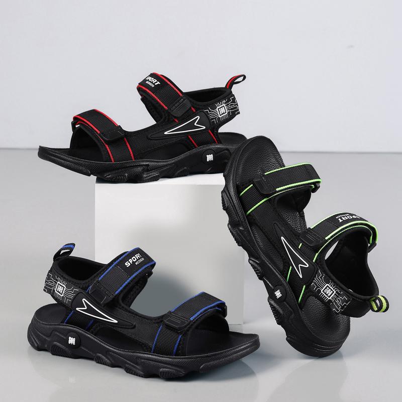 Детская противоскользящая износостойкая модная легкая уличная пляжная обувь на липучке — фото 22