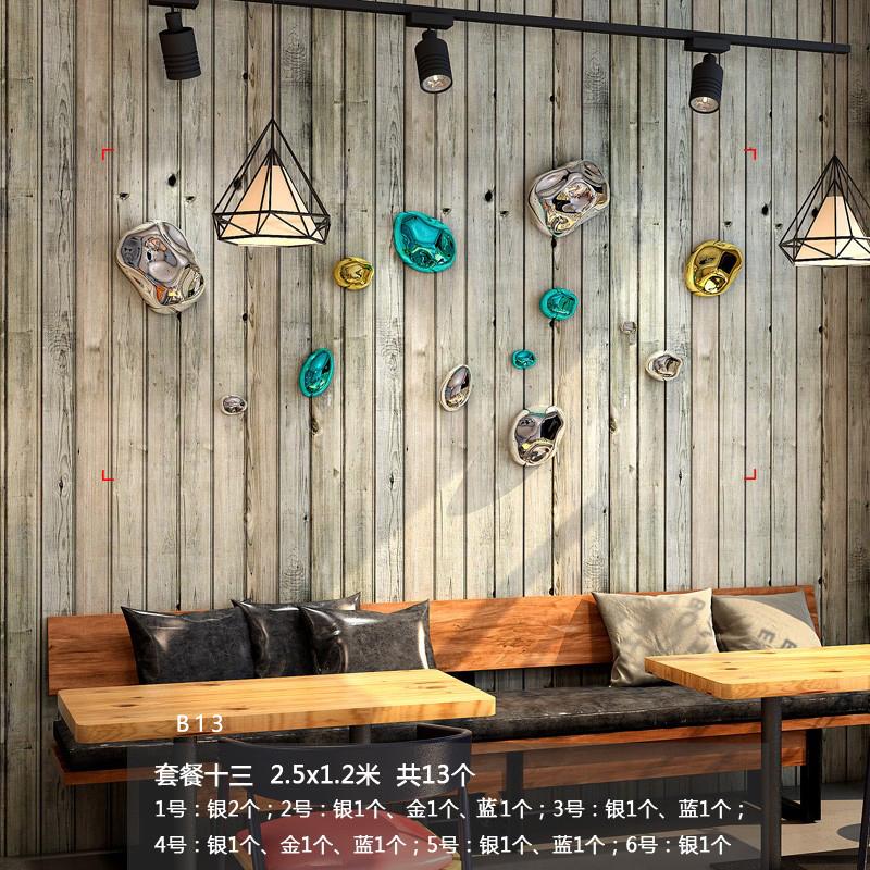 Wall Decoration Wind Chime Hanging Electroplated Stone Living Room Background Wall Hanging Abstract Irregular Stone Wall Decor